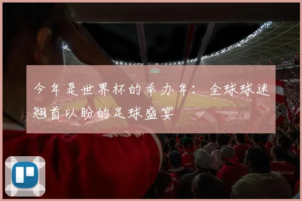 今年是世界杯的举办年:全球球迷翘首以盼的足球盛宴